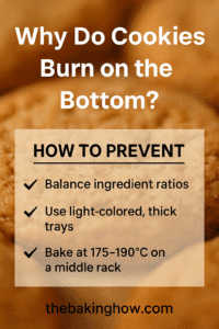 Visual checklist of fixes to prevent cookies from burning on the bottom