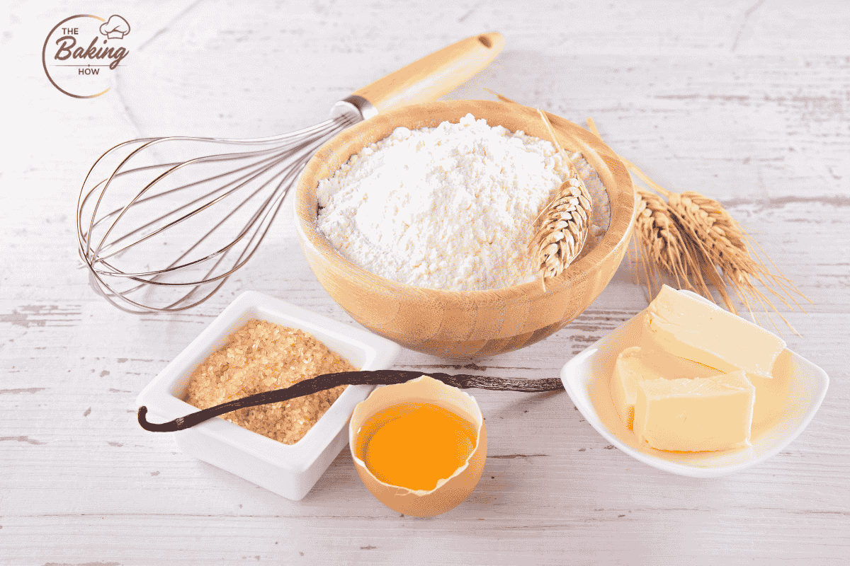 Cookie ingredients: flour, butter, sugar, egg yolk, and vanilla showing how ingredients affect cookie texture