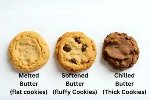 Comparison of chewy vs crispy cookies based on butter content.