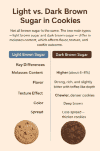 Light vs dark brown sugar comparison in cookies.