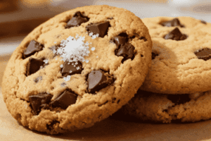 “Chocolate chip cookie with a pinch of salt to enhance flavor”